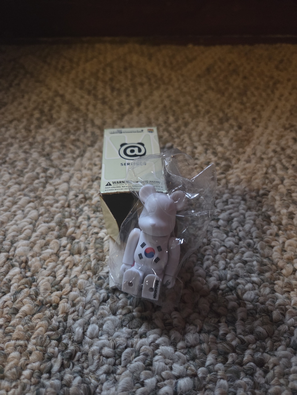 Bearbrick White Korean Flag Bear Figure by Medicom Toy